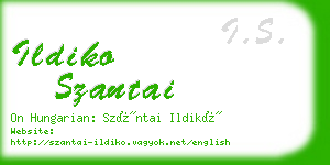 ildiko szantai business card